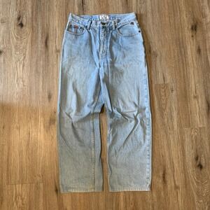 Vintage 90s Billy baggy straight leg light wash cotton jeans - 28x28